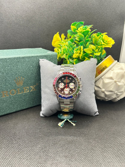 Rolex Daytona rainbow in sliver strap