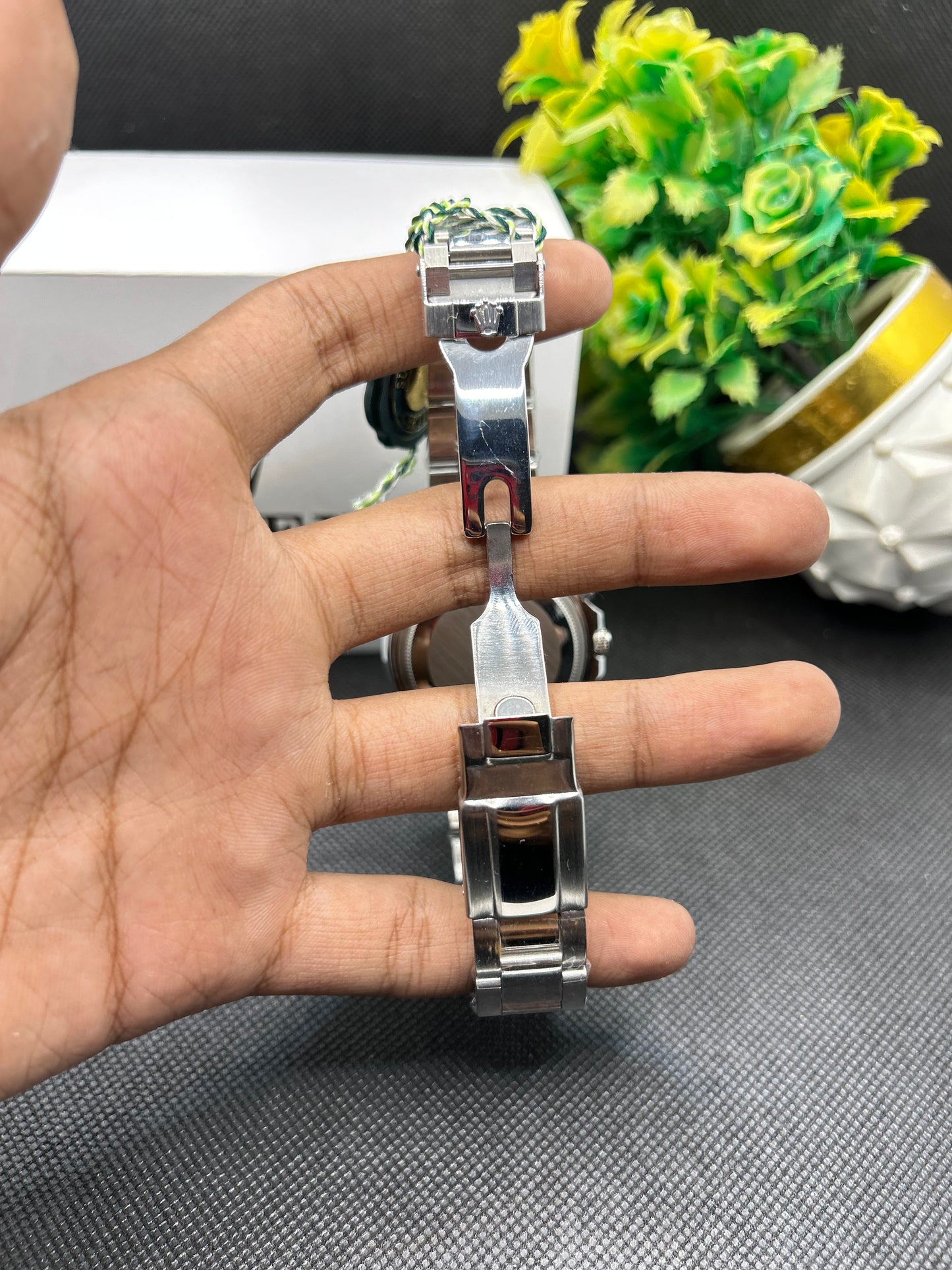 Rolex Daytona rainbow in sliver strap