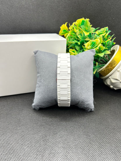 Aura Wrist Watch – Black, Blue & White Marble Dial